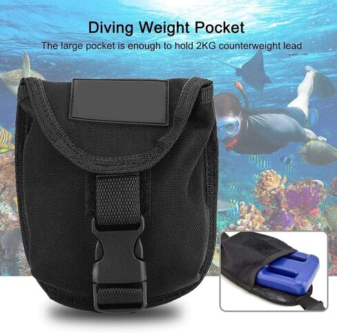 VBESTLIFE 2Kg/3Kg Diving Weight Pocket Replacement Dive Trim Counter Weight Belt Pouch with Quick Release Buckle (Red, Black)(Black 2Kg) in Saudi Arabia