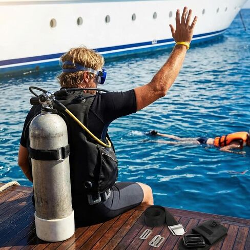 Tellegloww 15 Pcs Scuba Weight Belt Set with 4 Coated Lead Weights, Nylon Quick-Release Belt, Weight Pouches, Keepers & D-Ring Holders for Freediving Spearfishing Snorkeling in Saudi Arabia