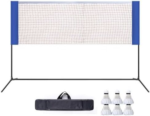 Foldable Freestanding Badminton Posts, Portable Badminton Net Stand with Badminton and Backpack, Sports Training Equipment for Court Beach Drive (One Color Length 310cm) in Kuwait