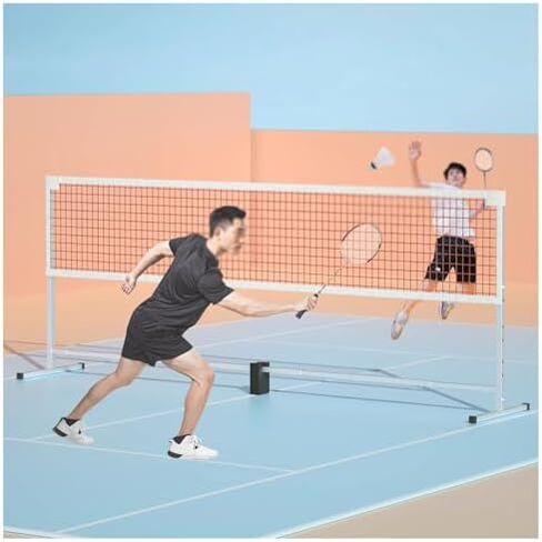 Badminton Net Stand,Foldable Freestanding Badminton Posts,with Net and Backpack,Sports Training Equipment for Stadium Beach Drive (One Color Length 510cm) in Kuwait