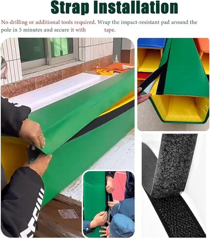 Durable Gray Basketball Pole Protector Padding - Cushioned Wrap for Square Posts, Gym Columns & Basement Pillars, Ensures Safety & Impact Protection for Athletes in Kuwait
