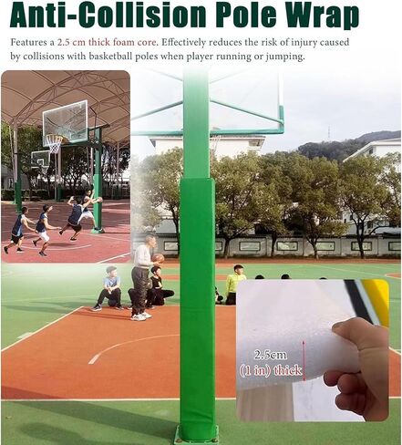 Durable Gray Basketball Pole Protector Padding - Cushioned Wrap for Square Posts, Gym Columns & Basement Pillars, Ensures Safety & Impact Protection for Athletes in Kuwait
