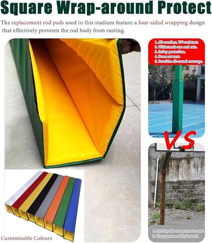 Durable Gray Basketball Pole Protector Padding - Cushioned Wrap for Square Posts, Gym Columns & Basement Pillars, Ensures Safety & Impact Protection for Athletes in Kuwait