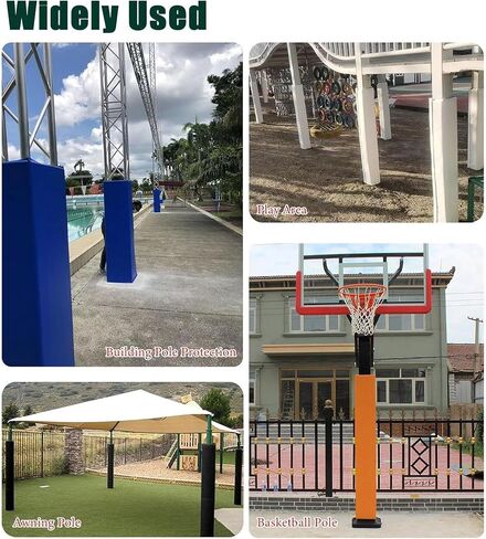 Durable Gray Basketball Pole Protector Padding - Cushioned Wrap for Square Posts, Gym Columns & Basement Pillars, Ensures Safety & Impact Protection for Athletes in Kuwait