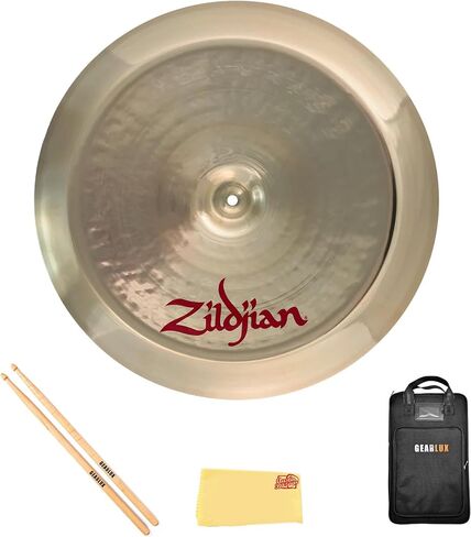 Zildjian A0620 20" FX China Trash Cymbal | Bundle with Drumsticks, Drumstick Bag, and Austin Bazaar Polishing Cloth in Kuwait