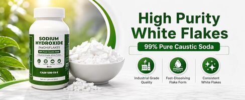 هيدروكسيد الصوديوم (NaOH) 99% رقائق الصودا الكاوية النقية – 1 رطل in Kuwait