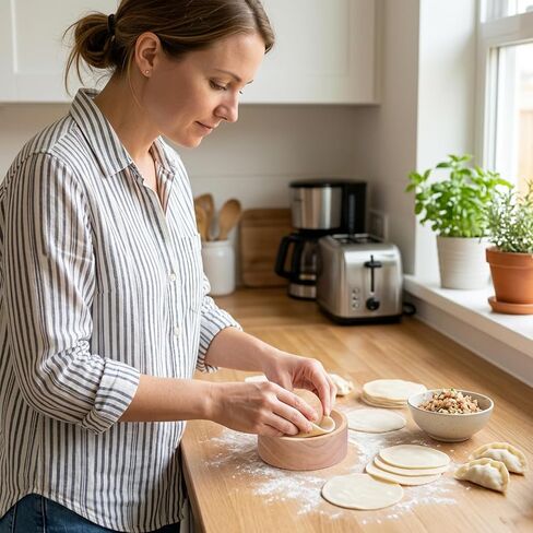 مجموعة صانعة الزلابية المكونة من قطعتين، جلد الزلابية، أداة ضغط العجين اليدوية للطهي المنزلي، أداة مطبخ بسيطة لإعداد الوجبات والطهي العائلي in Kuwait