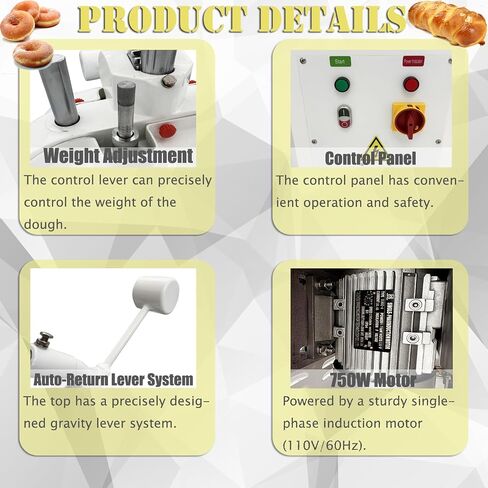110V Commercial 30 Blocks Semi-Automatic Dough Divider and Rounder Weight Dough 1.06oz-3.53oz (30g-100g) in Kuwait