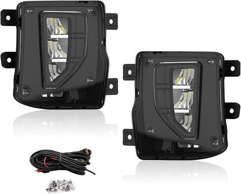 مجموعة ضباب LED Premium LED FOG FOG لـ Silverado 2019-2022 CHEVY ، مجموعة مجموعة مصابيح الضباب ذات النغمة مع DRL ووظيفة التوجيه تدفق مضادة للأصفر ، 3000K/7000K IP67 DC 12V ، 2pcs in Kuwait