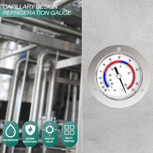 قطعتان -40 إلى 65 درجة فهرنهايت / -40 إلى 20 درجة مئوية ميزان حرارة تبريد بتصميم شعري، حجم قرص 2 بوصة، طول شعري 48 بوصة، حامل لوحة ذات حواف من الفولاذ المقاوم للصدأ، تخزين بارد، خزانة عرض، مجمد in Kuwait