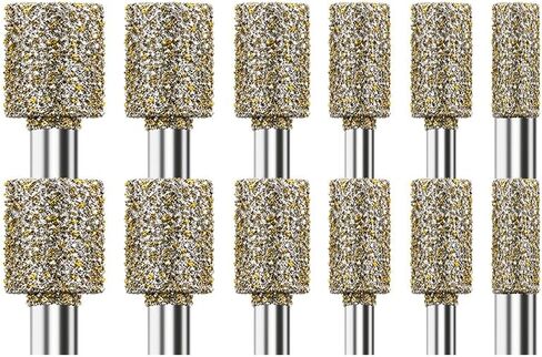12 Pcs Diamond Burr Set, 50 Grit Stone Carving Bits, 3mm Shank Rotary Tool Accessories, for Stone Glass Ceramic Engraving Grinding Polishing in Kuwait