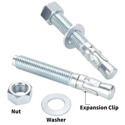 3/4" x 5-1/2" Concrete Anchor Bolts, 20PCS Zinc-Plated Carbon Steel Wedge Anchor in Kuwait
