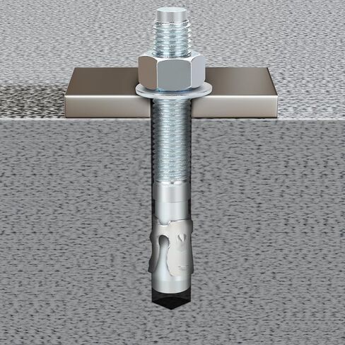3/4" x 5-1/2" Concrete Anchor Bolts, 20PCS Zinc-Plated Carbon Steel Wedge Anchor in Kuwait