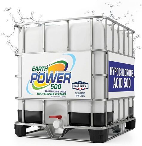 Earth Power Hypochlorous Acid 500 PPM Multipurpose Cleaner – Natural & Non-Toxic – Tile, Refrigerator, Shower, Countertop & Floor Cleaner – Family, Food & Pet Safe Cleaning Supplies – 1 Gallon in Kuwait