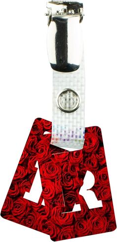 X-ray Markers with Carry-on Strap Radiography Tablet Markers Radiopaque L and R for Radiographer with Red Roses Floral Pattern Clip with Metal Poppers in Kuwait