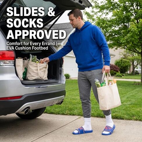 FOCO Buffalo Bills X-Large Slides for Men NFL Molded EVA Foam Sandals | Water Resistant, Officially Licensed in Kuwait