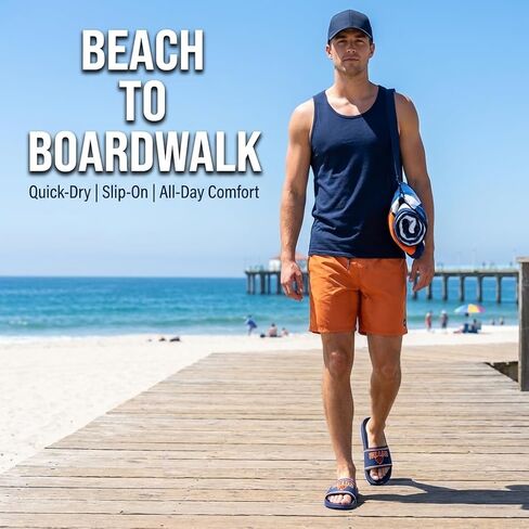 FOCO Chicago Bears X-Large Slides for Men NFL Molded EVA Foam Sandals | Water Resistant, Officially Licensed in Kuwait