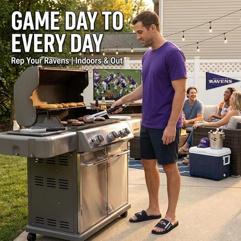 صنادل FOCO Baltimore Ravens X-Large للرجال من NFL المصبوبة من إسفنج EVA | مقاوم للماء، مرخص رسميًا in Kuwait