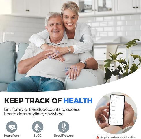 New Smart Ring Health Tracker for Women & Men, Sleep Exercise Health Monitoring, Daily Tracking, iOS/Android Compatible, IP68 Waterproof, No Subscription Required, 5‑Day Battery Life (Black, 9) in Kuwait