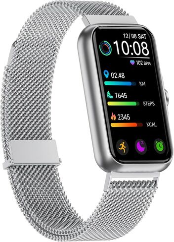 Fitness Tracker with 24/7 Continuous Heart Rate, Blood Oxy-gen Monitor, Smart Watch with Sleep Monitor, IP68 Waterproof Activity Tracker Step Counter for Women Men (Silver) in Kuwait