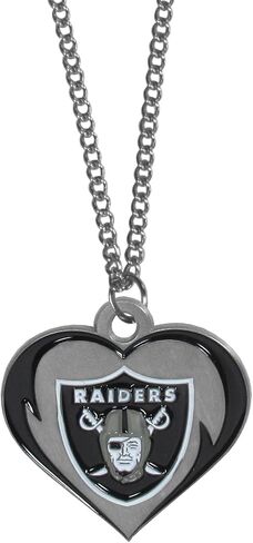 Siskiyou Sports NFL Las Vegas Raiders Heart Necklace, Team Colors, One Size in Kuwait