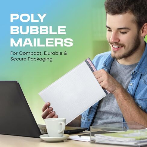 Arctic White Bubble Mailers 6x10 Poly Padded Envelopes #0, 500 Pack | Fits Cards, CDs & Small Items, Self-Seal Closure, Cushioned Protection, Water-Resistant Poly, Bulk Pack for Small Business in Kuwait