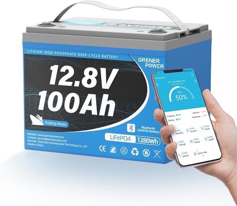 بطارية ليثيوم LiFePO4 صغيرة بقدرة 12.8 فولت و100 أمبير في الساعة، أصغر من بطارية المجموعة 24، مدمجة 100 أمبير BMS، تصل إلى 4P4S، طاقة بحد أقصى 1280 وات في الساعة بطارية LiFePO4 بقدرة 100 أمبير في الساعة، مثالية لمحركات التصيد، والطاقة الشمسية، وRV، وVAN in Kuwait