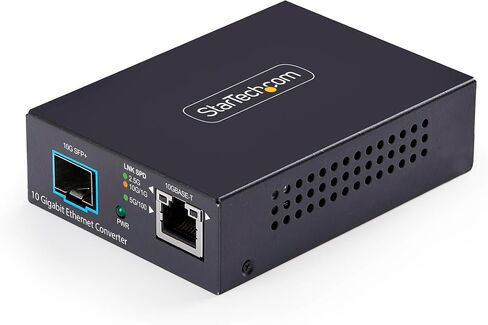 StarTech 10GbE Multi-Gigabit Open SFP+ Fiber Media Converter, Standalone 10 Gigabit Ethernet RJ-45 to 10GBASE-X SFP+, Single-Mode/Multi-Mode, 16K Jumbo Frames - TAA in Kuwait