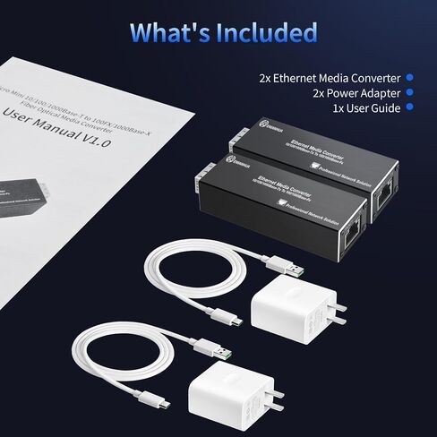 2 Pack Gigabit LC Fiber to Ethernet Media Converter, Mini Ethernet PoE & DC Powered Fiber Media Converter, Mini 1x 10/100/1000Base-T RJ45 to 100FX/1000Base-X SFP Slot Converter Transceiver in Kuwait