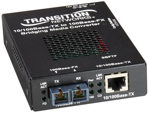 Transition Networks 10/100 Bridging 10/100Base-TX to 100Base-FX Media Converter (Renewed) | 10/100Base-TX to 100Base-FX, Renewed in Saudi Arabia