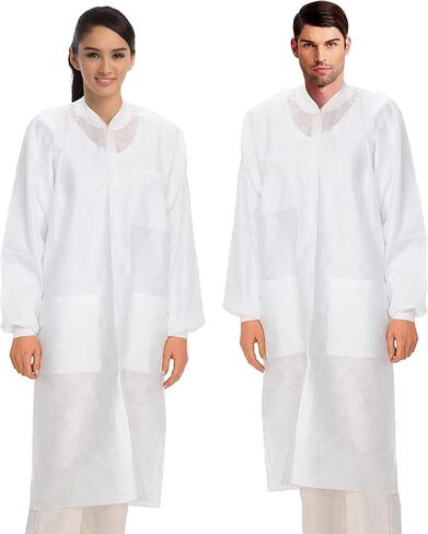 3660WHM-K Lab Coats Safe Knit Cuffs White Medium 3/Pk in Kuwait