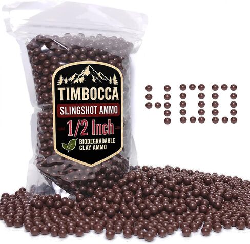 Slingshot Ammo 1/2 Inch, 400pcs Biodegradable Clay Sling Shot Ammo Ball 12mm - 13mm for Hunting and Target Practice 1100g in Saudi Arabia