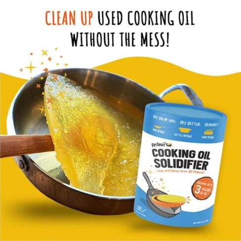 مسحوق تقوية زيت FryAway® MultiFry، 14 أونصة (400 جم) — يعالج ما يصل إلى 3 جالون من الزيت المستخدم — كما يظهر في خزان القرش — OU Kosher، حوض نباتي وصديق للبيئة مزود بمغرفة in Kuwait