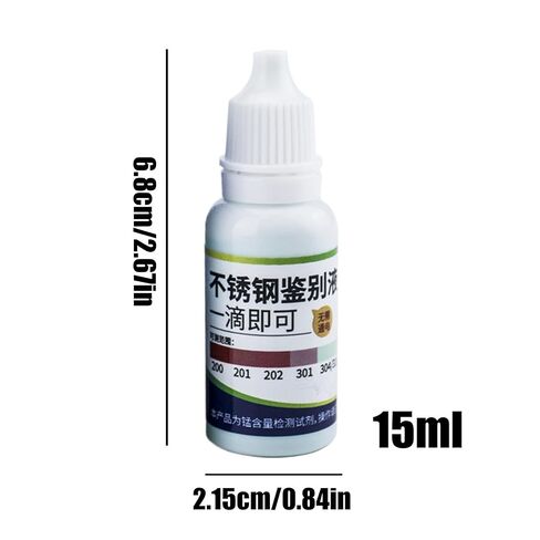 Stainless Steel Test Liquid, 15ml Detection Reagent, Rapid Tableware with Analysis Solution, Inspection Utility with Easy Use, Compact Accessory, Portable Pack for Material Testing Kitchen Lab in Kuwait