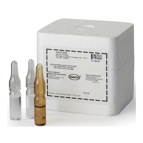 Hach Nitrogen-Ammonia Standard Solution, 50 mg/L as NH3-N, (Pack of 20-2 mL PourRite™ Ampules), 1479120 in Kuwait