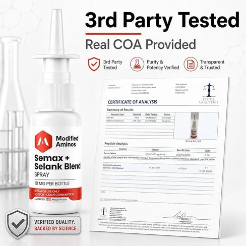 Semax + Selank Spray 5mg/5mg - صنع في الولايات المتحدة الأمريكية - أمينوسات معدلة in Kuwait