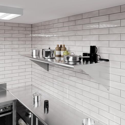 AmGood 24" X 60" Stainless Steel Wall Shelf | Metal Shelving | Garage, Laundry, Storage, Utility Room | Restaurant, Commercial Kitchen | NSF in Kuwait