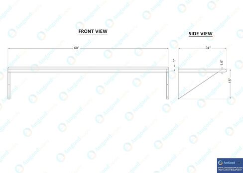AmGood 24" X 60" Stainless Steel Wall Shelf | Metal Shelving | Garage, Laundry, Storage, Utility Room | Restaurant, Commercial Kitchen | NSF in Kuwait