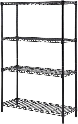 4 Tier Black Epoxy Wire Shelving Kit | NSF Commercial Storage Rack Unit (14" Deep x 42" Wide x 64" High) in Kuwait