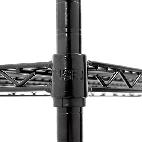 4 Tier Black Epoxy Wire Shelving Kit | NSF Commercial Storage Rack Unit (14" Deep x 42" Wide x 64" High) in Kuwait