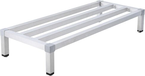 Jojoka Heavy Duty Aluminum Dunnage Rack, 48×20 Inch Elevated Storage Stand, 1500 Lbs Load-Bearing Commercial Shelf, Humidity-Resistant Organizer for Kitchen Restaurant Supermarket Grocery in Kuwait