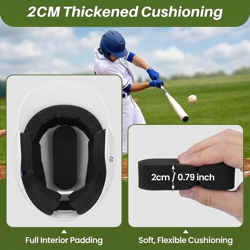 Helmet Padding Set Replacement Pads for Batting & Catcher Helmets, 0.79" Thick Cushion for Baseball Softball Safe Training in Saudi Arabia