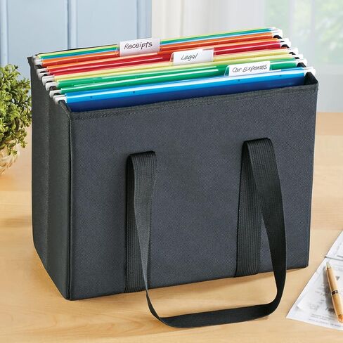 Collections Etc Portable & Foldable Documents & Files Tote Bag with Handles in Kuwait