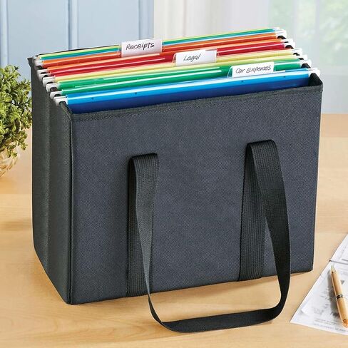 Collections Etc Portable & Foldable Documents & Files Tote Bag with Handles in Kuwait