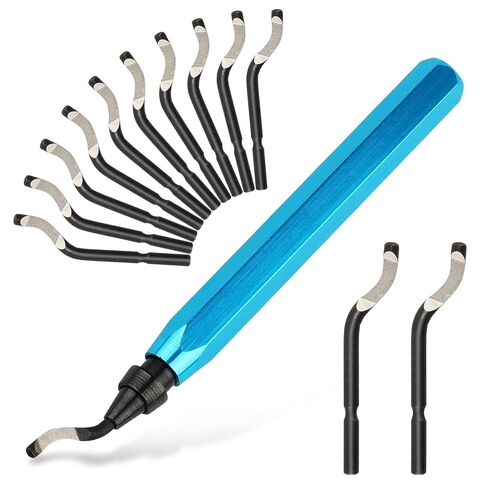 Deburring Tool with 10 High Speed Steel Blades, Deburring Tool 3D Printing, 3D Printer Accessories, Ideal for Plastic, Metal & Resin & Conduit Reaming, Blue in Kuwait