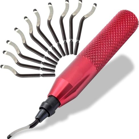 Deburring Tool with 10 High Speed Steel Blades, Deburring Tool 3D Printing, 3D Printer Accessories, Ideal for Plastic, Metal & Resin & Conduit Reaming, Blue in Kuwait