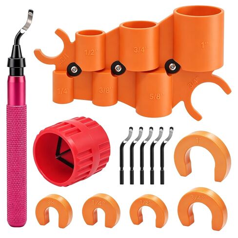 13 PCS Pipe Deburring Tool Set, Removal Tools Set for Fittings, Deburring Tool with 5 High Speed Steel Blades,Inner Outer Reamer Pipe Tubing Chamfer Tool for PVC PEX Copper Aluminum Pipes in Saudi Arabia