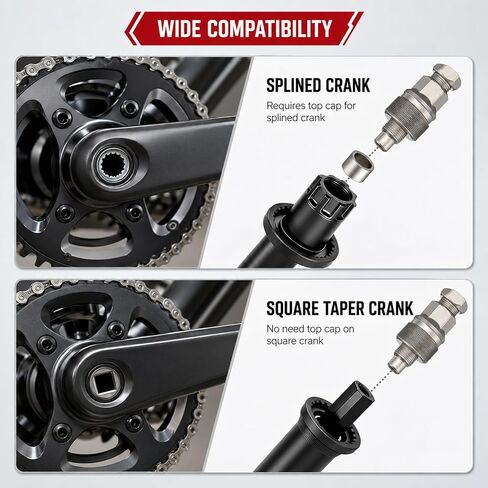 Upgraded Bicycle Crank Puller Set, Bike Crank Removal Tool, Professional Bike Repair Kit for Square Taper and Splined Cranks in Kuwait