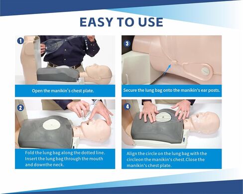 100PCS Disposable Replacement Lung Bags for Prestan Adult CPR Manikins - Professional, Safe & Durable Training Accessories in Kuwait