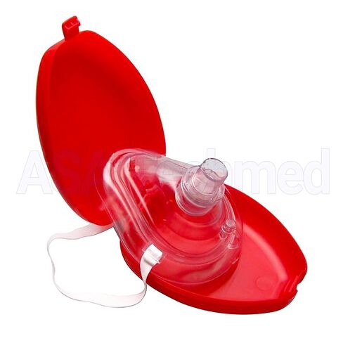 ASA TECHMED Medical First Aid CPR Mask for Adult/Kids Pocket Resuscitator with One-Way Valve — Hard Case with Wrist Strap, Gloves, Wipes and 2 Keychain CPR Face Shield Approved in Kuwait